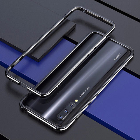 Funda Bumper Lujo Marco de Aluminio Carcasa T01 para Xiaomi Mi A3 Negro