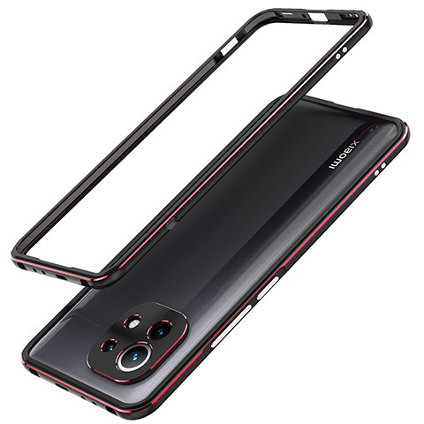 Funda Bumper Lujo Marco de Aluminio Carcasa T02 para Xiaomi Mi 11 Lite 5G Rojo