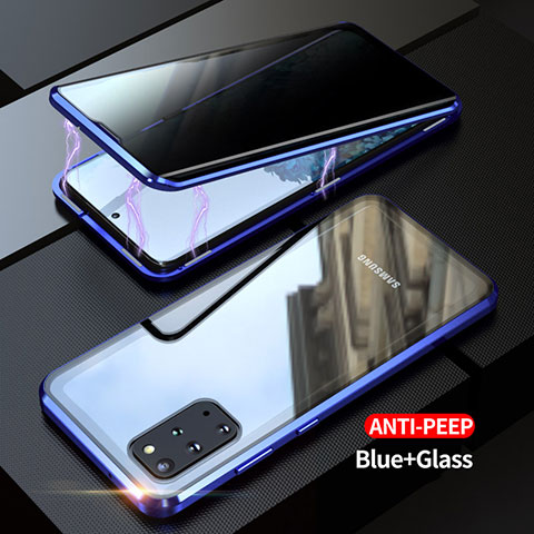 Funda Bumper Lujo Marco de Aluminio Espejo 360 Grados Carcasa LK1 para Samsung Galaxy S20 Plus Azul
