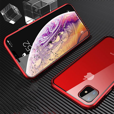 Funda Bumper Lujo Marco de Aluminio Espejo 360 Grados Carcasa M01 para Apple iPhone 11 Rojo