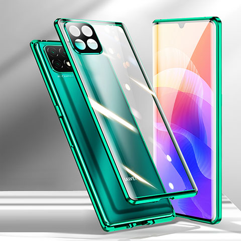 Funda Bumper Lujo Marco de Aluminio Espejo 360 Grados Carcasa M01 para Huawei Enjoy 20 5G Verde