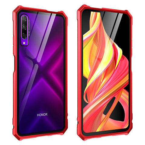 Funda Bumper Lujo Marco de Aluminio Espejo 360 Grados Carcasa M01 para Huawei Honor 9X Pro Rojo