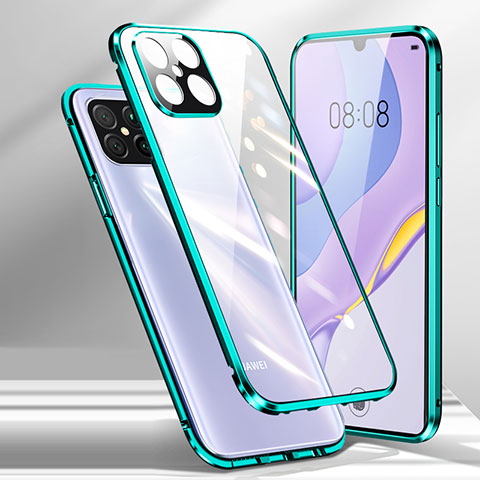 Funda Bumper Lujo Marco de Aluminio Espejo 360 Grados Carcasa M01 para Huawei Nova 8 SE 5G Cian