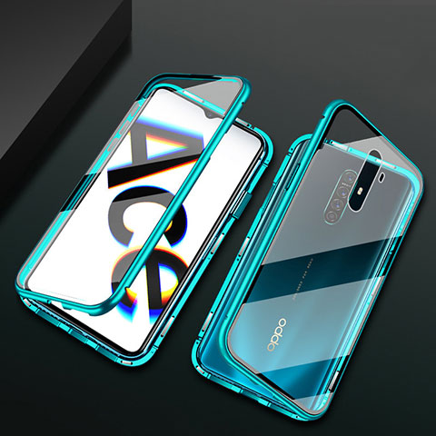 Funda Bumper Lujo Marco de Aluminio Espejo 360 Grados Carcasa M01 para Oppo Reno Ace Verde