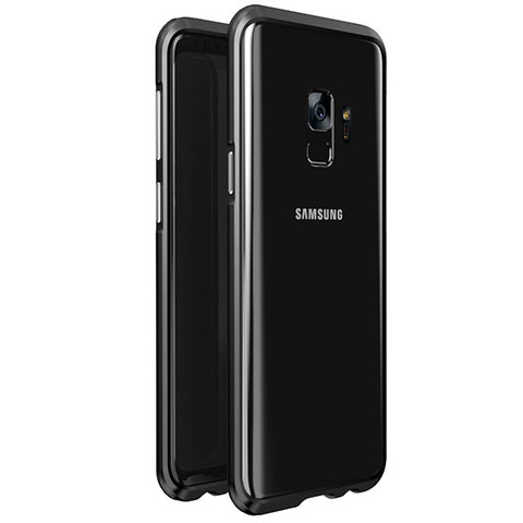 Funda Bumper Lujo Marco de Aluminio Espejo 360 Grados Carcasa M01 para Samsung Galaxy S9 Negro