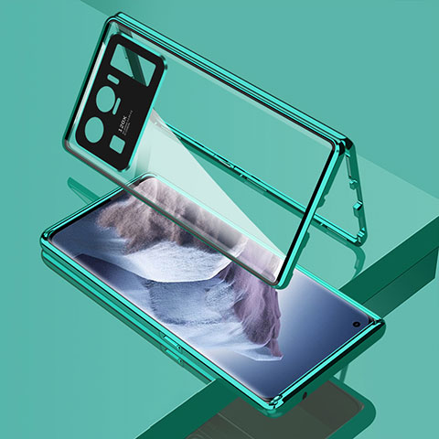 Funda Bumper Lujo Marco de Aluminio Espejo 360 Grados Carcasa M01 para Xiaomi Mi 11 Ultra 5G Verde