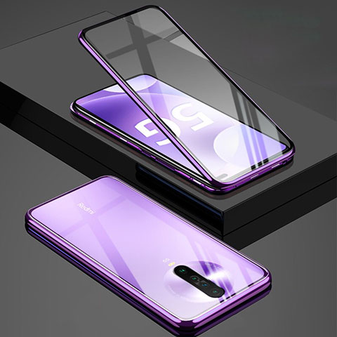 Funda Bumper Lujo Marco de Aluminio Espejo 360 Grados Carcasa M01 para Xiaomi Redmi K30i 5G Morado