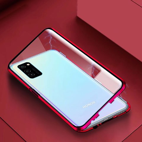 Funda Bumper Lujo Marco de Aluminio Espejo 360 Grados Carcasa M02 para Huawei Honor V30 Pro 5G Rojo