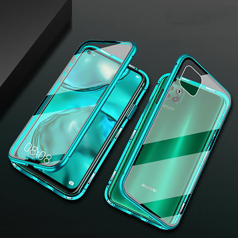 Funda Bumper Lujo Marco de Aluminio Espejo 360 Grados Carcasa M02 para Huawei Nova 7i Verde