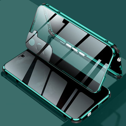 Funda Bumper Lujo Marco de Aluminio Espejo 360 Grados Carcasa M02 para Samsung Galaxy S23 Plus 5G Verde