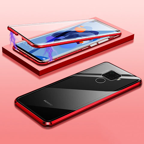 Funda Bumper Lujo Marco de Aluminio Espejo 360 Grados Carcasa M03 para Huawei Nova 5z Rojo