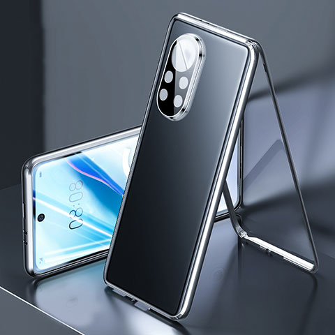 Funda Bumper Lujo Marco de Aluminio Espejo 360 Grados Carcasa M03 para Huawei Nova 8 5G Negro