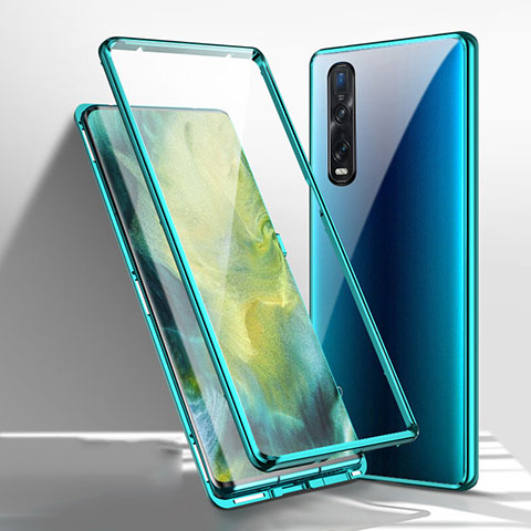 Funda Bumper Lujo Marco de Aluminio Espejo 360 Grados Carcasa M03 para Oppo Find X2 Pro Verde