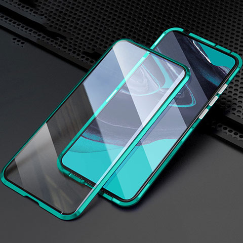 Funda Bumper Lujo Marco de Aluminio Espejo 360 Grados Carcasa M03 para Oppo Reno2 Verde