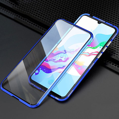 Funda Bumper Lujo Marco de Aluminio Espejo 360 Grados Carcasa M04 para Oppo A5 (2020) Azul