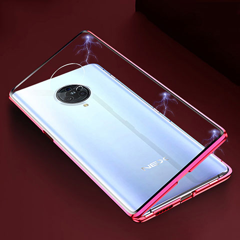 Funda Bumper Lujo Marco de Aluminio Espejo 360 Grados Carcasa M04 para Vivo Nex 3S Rojo