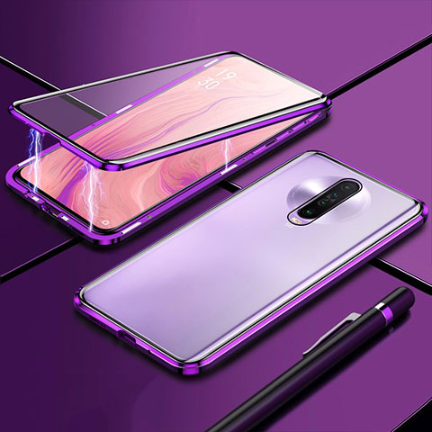 Funda Bumper Lujo Marco de Aluminio Espejo 360 Grados Carcasa M04 para Xiaomi Poco X2 Morado