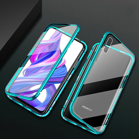 Funda Bumper Lujo Marco de Aluminio Espejo 360 Grados Carcasa M05 para Huawei P Smart Z (2019) Verde