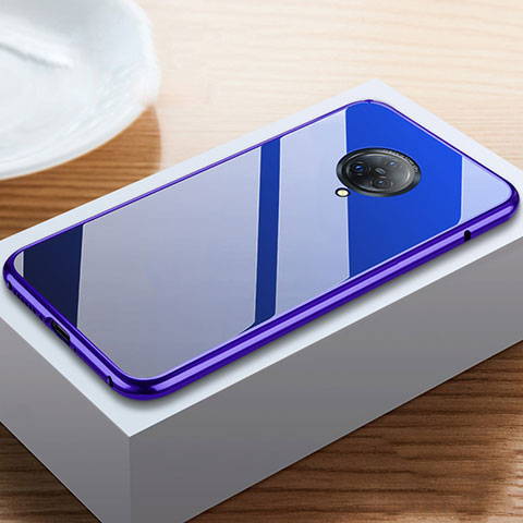 Funda Bumper Lujo Marco de Aluminio Espejo 360 Grados Carcasa M06 para Vivo Nex 3 5G Azul