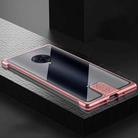 Funda Bumper Lujo Marco de Aluminio Espejo 360 Grados Carcasa M07 para Vivo Nex 3 5G Oro Rosa