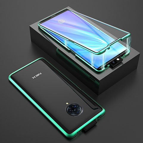 Funda Bumper Lujo Marco de Aluminio Espejo 360 Grados Carcasa M08 para Vivo Nex 3 Verde