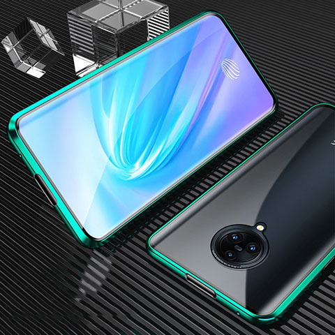 Funda Bumper Lujo Marco de Aluminio Espejo 360 Grados Carcasa M09 para Vivo Nex 3 5G Verde