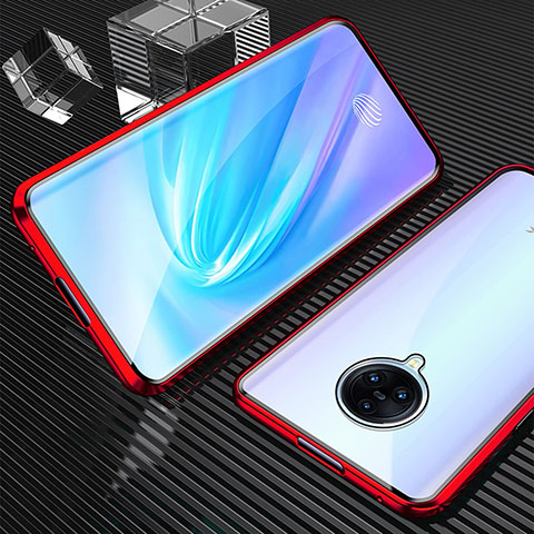 Funda Bumper Lujo Marco de Aluminio Espejo 360 Grados Carcasa M09 para Vivo Nex 3 Rojo