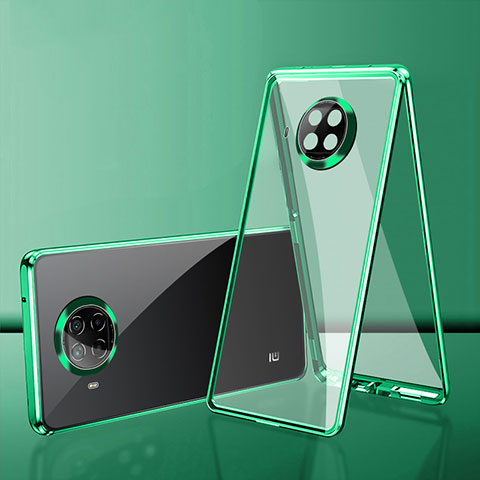 Funda Bumper Lujo Marco de Aluminio Espejo 360 Grados Carcasa P01 para Xiaomi Mi 10i 5G Verde