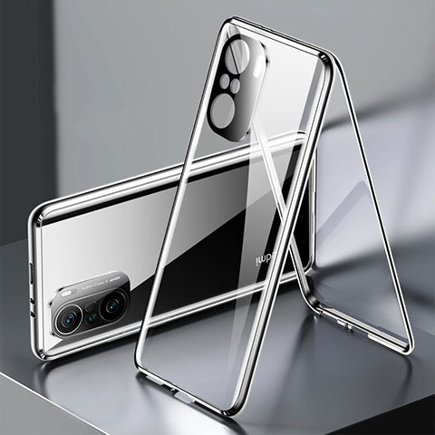 Funda Bumper Lujo Marco de Aluminio Espejo 360 Grados Carcasa P01 para Xiaomi Mi 11i 5G Negro