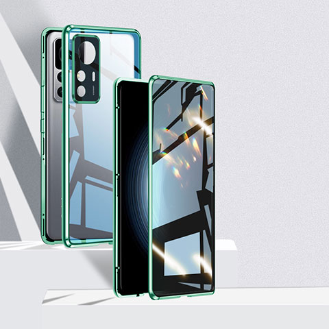 Funda Bumper Lujo Marco de Aluminio Espejo 360 Grados Carcasa P01 para Xiaomi Redmi K50 Ultra 5G Verde