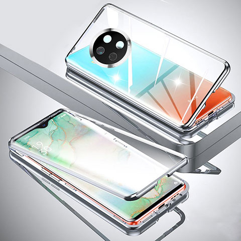 Funda Bumper Lujo Marco de Aluminio Espejo 360 Grados Carcasa P02 para Xiaomi Mi 10i 5G Plata