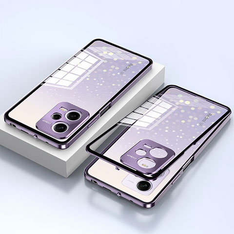 Funda Bumper Lujo Marco de Aluminio Espejo 360 Grados Carcasa P02 para Xiaomi Poco X5 5G Morado