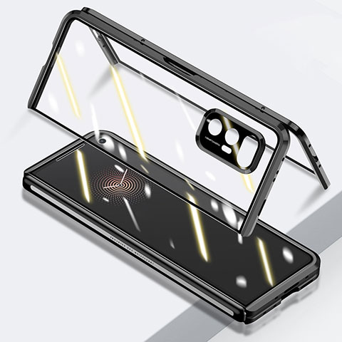 Funda Bumper Lujo Marco de Aluminio Espejo 360 Grados Carcasa P03 para Xiaomi Mix Fold 5G Negro