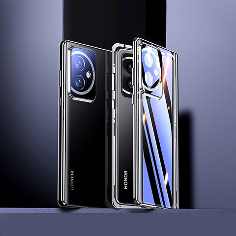 Funda Bumper Lujo Marco de Aluminio Espejo 360 Grados Carcasa para Huawei Honor 100 5G Negro