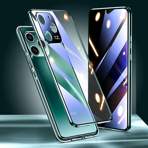 Funda Bumper Lujo Marco de Aluminio Espejo 360 Grados Carcasa para Huawei Honor 60 SE 5G Verde