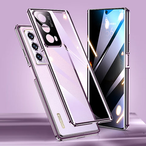 Funda Bumper Lujo Marco de Aluminio Espejo 360 Grados Carcasa para Huawei Honor Magic Vs2 5G Morado