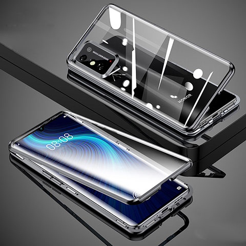 Funda Bumper Lujo Marco de Aluminio Espejo 360 Grados Carcasa para Huawei Honor X10 Max 5G Negro
