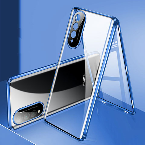 Funda Bumper Lujo Marco de Aluminio Espejo 360 Grados Carcasa para Huawei Nova 10z Azul