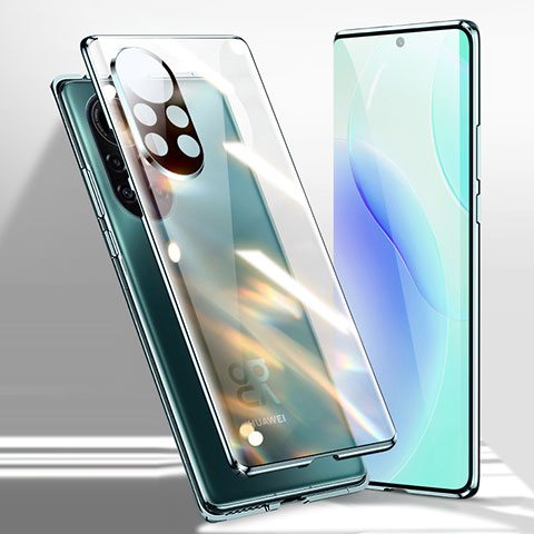 Funda Bumper Lujo Marco de Aluminio Espejo 360 Grados Carcasa para Huawei Nova 8 5G Verde