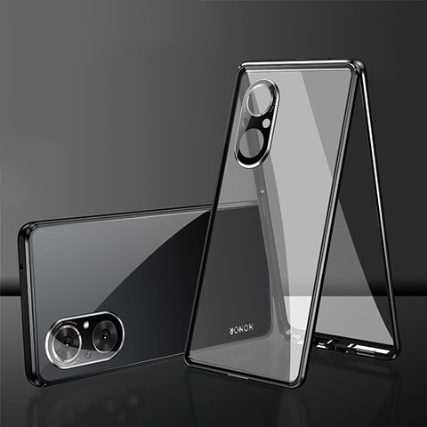 Funda Bumper Lujo Marco de Aluminio Espejo 360 Grados Carcasa para Huawei Nova 9 SE Negro