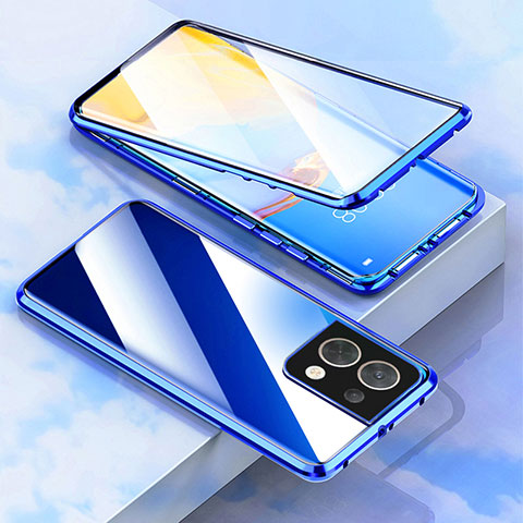 Funda Bumper Lujo Marco de Aluminio Espejo 360 Grados Carcasa para OnePlus Nord 3 5G Azul