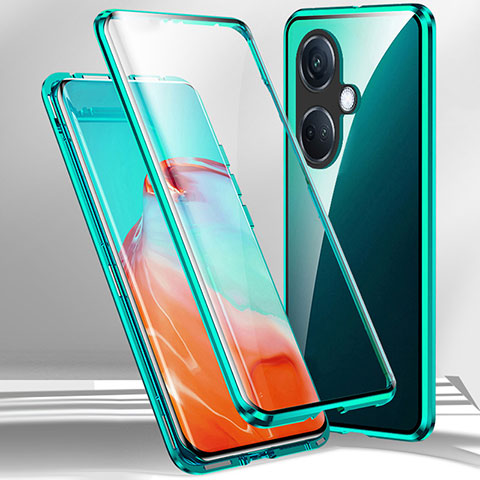 Funda Bumper Lujo Marco de Aluminio Espejo 360 Grados Carcasa para Oppo K11 5G Verde