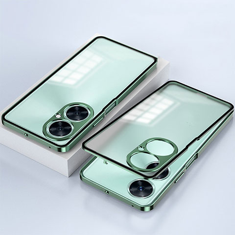 Funda Bumper Lujo Marco de Aluminio Espejo 360 Grados Carcasa para Oppo K11x 5G Verde