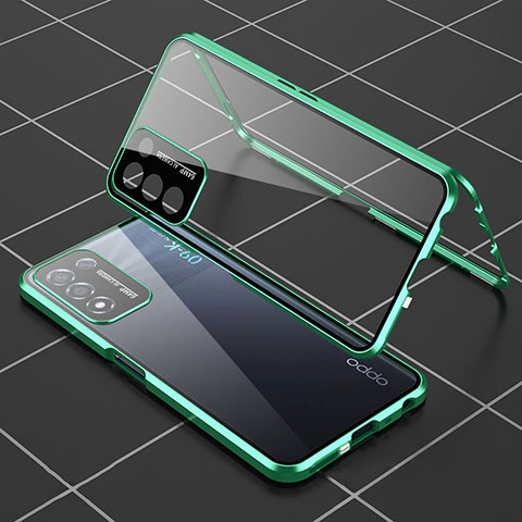 Funda Bumper Lujo Marco de Aluminio Espejo 360 Grados Carcasa para Realme 9 SE 5G Verde