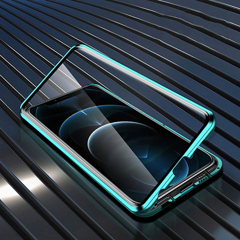 Funda Bumper Lujo Marco de Aluminio Espejo 360 Grados Carcasa para Realme Narzo 50 Pro 5G Verde