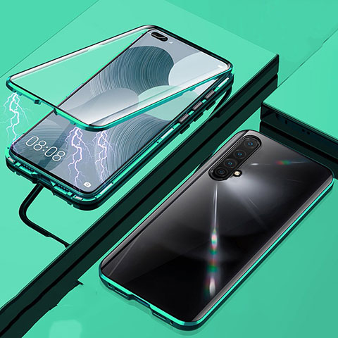 Funda Bumper Lujo Marco de Aluminio Espejo 360 Grados Carcasa para Realme X50t 5G Verde