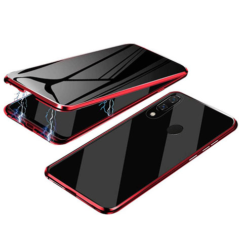 Funda Bumper Lujo Marco de Aluminio Espejo 360 Grados Carcasa para Samsung Galaxy A20 Rojo