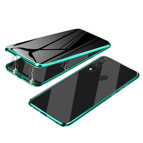 Funda Bumper Lujo Marco de Aluminio Espejo 360 Grados Carcasa para Samsung Galaxy A20 Verde