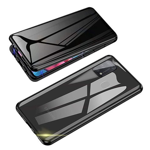 Funda Bumper Lujo Marco de Aluminio Espejo 360 Grados Carcasa para Samsung Galaxy M30s Negro