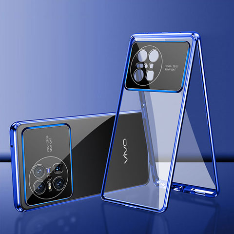 Funda Bumper Lujo Marco de Aluminio Espejo 360 Grados Carcasa para Vivo X Note Azul